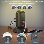 Protecteur de surpression à sorties multiples, PD 30W Tour de la bande de puissance charge rapide avec RGB Lumière de nuit, 15 AC Tour de puissance des sorties, 2 Type C et 4 USB Ports, 6.5FT Station de recharge du cordon d'extension rétractable