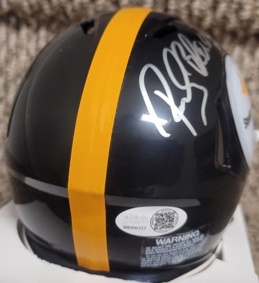 Autographed Rocky Bleier "4x SBC" Pittsburgh Steelers mini helmet JSA