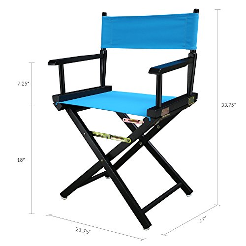 Casual Home 200-02/021-27 Director Chair 18" - Classic Height Blackframe/Turquoise Canvas #TOP4