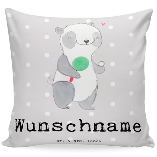 Mr. & Mrs. Panda Kopfkissen Panda Tischtennis - Personalisierte Geschenke, Sprüche, Kissen, Personalisiert, Name, Wunschname, Schenken, Ballsport, Verein, Bedrucken, Meisterschaft, Bund