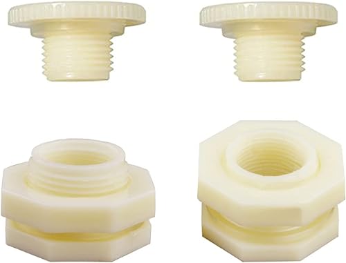 ANPTGHT Adaptador de conector de tanque de agua de plástico ABS de 1 pulgada, adaptador de conector de tanque de agua con tapones para barril de