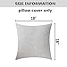 Home Brilliant Decorative Pillow Covers 18x18 Lined Linen Square Throw Cushion Cover for Bed Kids Chair, 45x45 cm, Light Grey