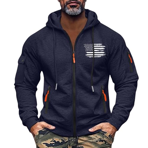 Zip Up Hoodies For Men Lightweight Sweatshirt Long Sleeve Sports Hooded Jacket With Zipper Pockets, M-3XL3