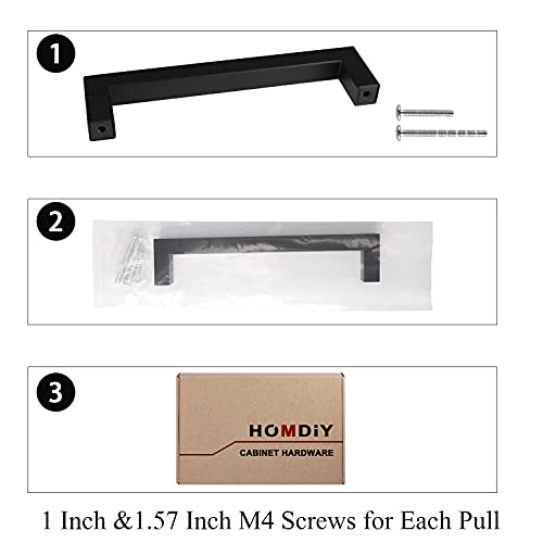 Homdiy 5Pack Cabinet Handles Black Drawer Pulls Lsj12Bk Kitchen Cabinet Pulls Black Cabinet Hrdware, 4In(102Mm) Hole Centers Cabinet Door Handles For Cabinets #TOP4