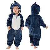MICHLEY Unisex Baby Hooded Romper Infant Toddler Animal Dress Halloween Party Outfit Jumpsuit 2-3T, Shark