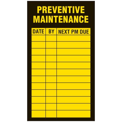 Emedco Preventive Maintenance Decal, Inspection Safety Label â€“ Self-Adhesive, Vinyl