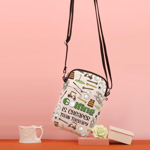 TSOTMO Golfer Player Gift Golfing Themed Gift Golfing Is Cheaper Than Therapy Crossbody Bag Golfer Memorial Gift4