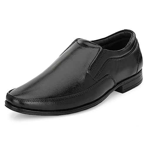 Image of Blue Leather by Centrino Genuine Leather Slip-On Men's Formal Shoe |Stylish with Soft Cushioned Insole|Trendy Non Lace-Up Design |Durable Leather with Anti-Skid Sole | Perfect for Formal Wear (3910)