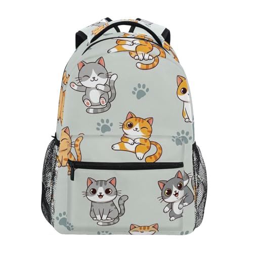 Kids Backpacks, Cute Cartoon Cats Lightweight Travel Bookbag for Boys Girls Back to School Essentials,16 in