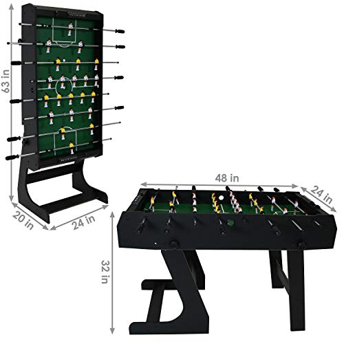 Sunnydaze Folding Foosball Table - 48 Inch Indoor Rod Hockey - Hollow Metal Rods - Space Saving Design For Family Game Room, Bar Or Recreational Room #TOP2