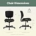 HON Volt Armless Office Chairs with Wheels, Ergonomic Adjustable Center-Tilt Recline, Fabric Back and Seat, Swivel Desk Chair, Black