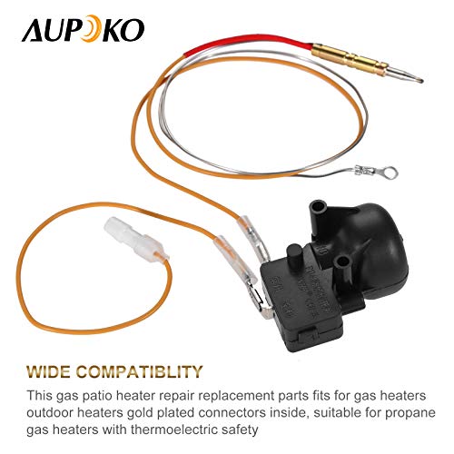 Aupoko Propane Gas Patio Heater Repair Replacement Parts, Outdoor Heaters Safety Kits With Thermocouple And Fd4 Dump Switch, For Patio And Room Heater Garden Outdoor Heater Accessories #TOP1