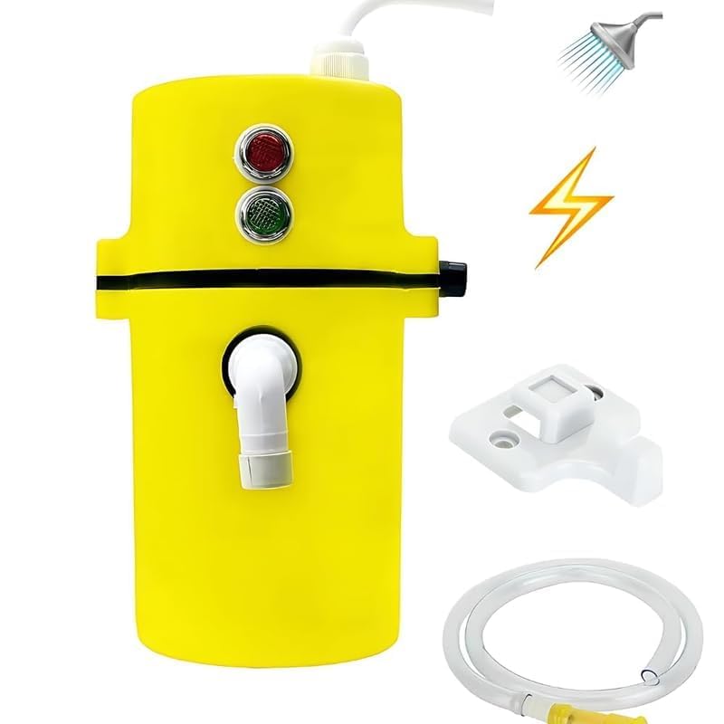 Image of (15 Year Warranty) Instant Water Heater for Bathroom and Kitchen Copper Coil Fast Heating Technology Durable ABS Outer Body Auto Shut Off Safety Feature Portable Electric Heater- Orange