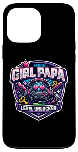 Girl Papa Level Unlock New Father Dad Daughter �Q�[�}�[�Q�[�� �X�}�z�P�[�X iPhone 13 Pro Max �p