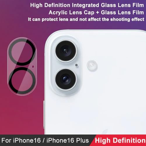 Image of UniqueMe Camera Lens Protector for iPhone 16 /16 Plus [3D Tempered Glass] - Scratch-Resistant, Ultra HD Clarity, Easy Installation, Full Lens Coverage, Durable Protection