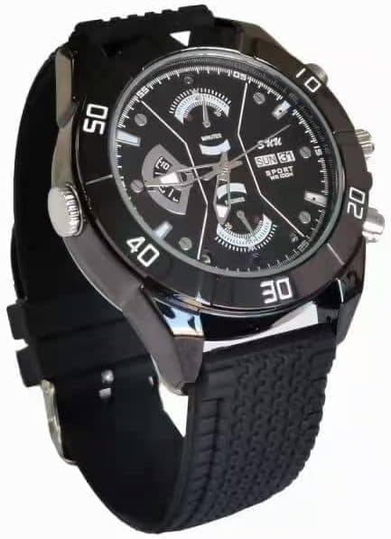 Secret Wrist Watch Camera Full HD 1080p Video and Audio Indoor Outdoor Recorder Upto 3 Hours Recording Time with 32GB Card Black