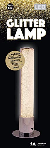 Tradeopia 13.75 Inches Tall Led Glitter Table Lamp - Key Remote, Nightstand Decorative Room Desk Lamp, Night Light Lamp, Table Lamps For Bedroom, Living Room, Kitchen, Dining Room (Silver) #TOP1