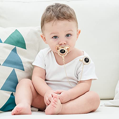 Miyocar All Handmade Bling Baby Pacifier And Clip Set 26 Letters And 11 Colors Can Choose La #TOP2