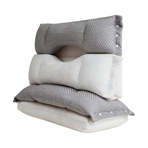 Almohada de soporte cervical – Cojín de confort de dos niveles, tejido suave y transpirable, soporte para cuello de dos niveles | Accesorio de descanso para dormir de alivio de presión adecuado para