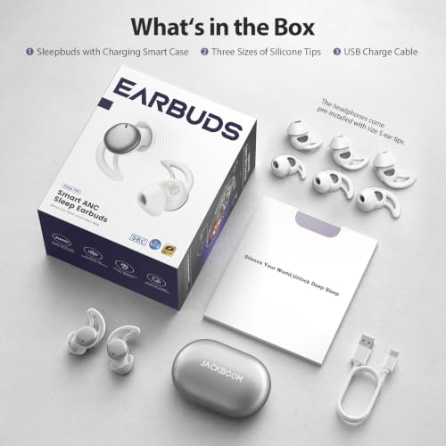 Sleep Earbuds for Side Sleepers, Bluetooth 5.4 Sleep Headphones with ANC | Noise-canceling sleep earbuds with white noise functionality, featuring sleep tracking, app control, 56 hours of battery life - image 9