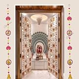 GOOFY TURTLE WH-07 Pink/Rani Lotus moti chudi 5 Tier latkan (2pc) -Home Decoration | Pooja mandir Decor | Diwali Decor | Entrance Door Decoration | Wedding and All Festival Decor (3 Ft / 36 Inches)