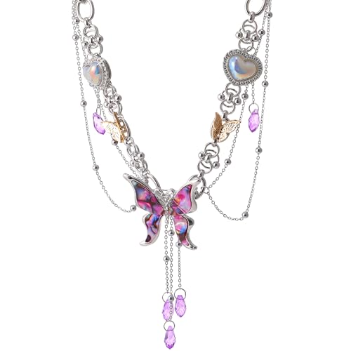MOSTORY Fairy Butterfly Choker for Women - Beaded Renfaire Necklace for Fairycore Aesthetic Outfit Renaissance Cosplay