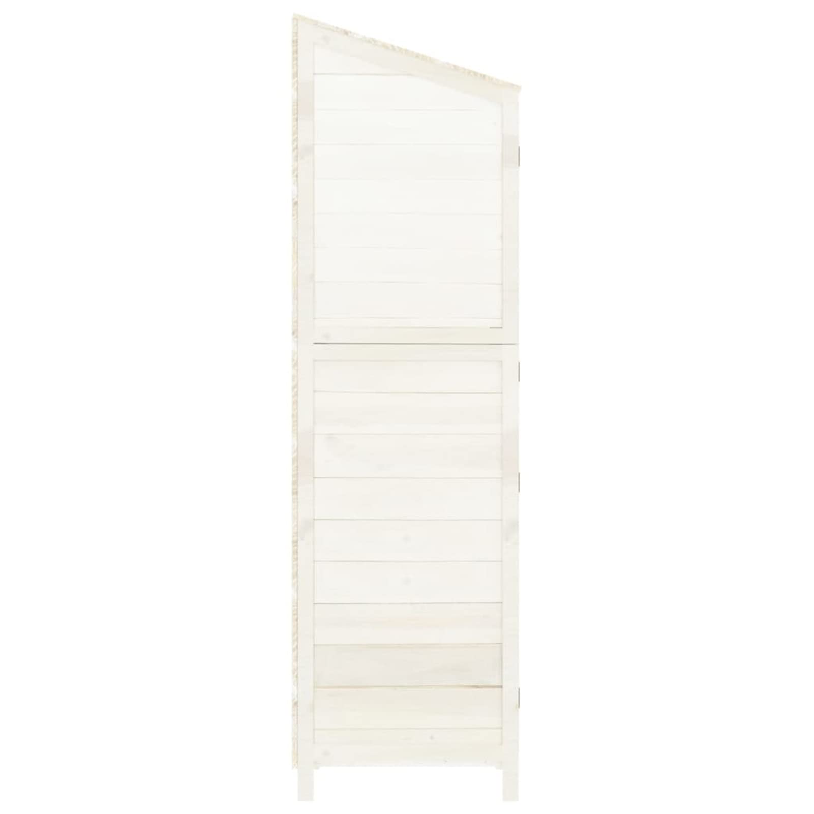 IKAYAA KAYAA Cobertizo Exterior de Madera de Abeto Armario de Exterior para Herramientas 102 x 52 x 174.5 cm, Caseta de Jardín de Madera con 2 Puertas para Almacenamiento de Herramientas Blanco