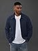 PJ PAUL JONES Men's Fashion Solid Lapel Collar Zip Up Ribbed Cardigan Sweater Navy, Small