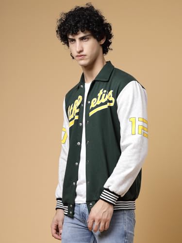 Image of Rigo Varsity Jacket for Men | Streetwear Varsity Jacket | Puff Print Varsity Jacket | Oversized Varsity Jacket for Men