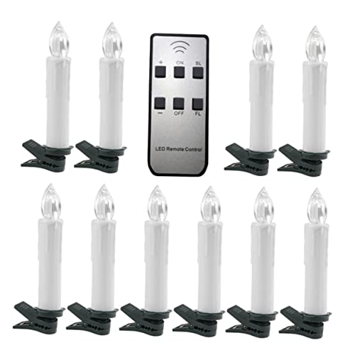 Navideñas Decorativas LED senza fili Candela conica a LED LED Tea Light Wireless LED Candela for albero di Natale Luce notturna Simulazione a lume di candela Luce notturna senza fiamma Clip natalizia