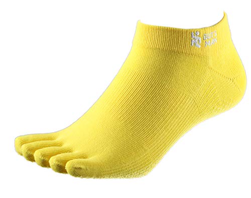 [ガッツマン] ランニングソックス (五本指) フルマラソン ウルトラマラソン トレイルラン スポーツ ヨガ トレーニング 滑り止め アーチサポート 自衛隊ブランド 日本製 S 22-25cm イエロー