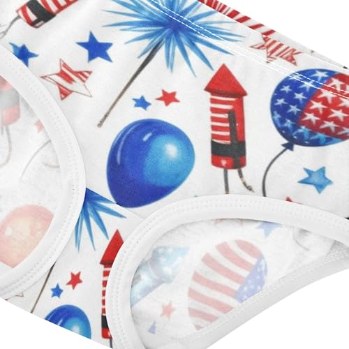 Toddler Girls Underwear 2t Cotton Little Girl Panties Personalized Briefs Kids Undies Independence Day White4