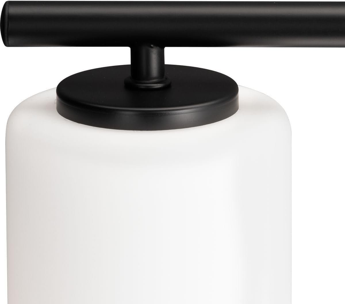 Progress Lighting 2-Light Bathroom Vanity Light, Modern Bath Lighting Fixture with Etched White Glass Shades for Over the Mirror, Reversible Mounting, Replay Collection, Textured Black