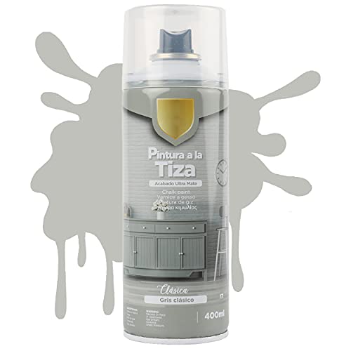 H HANSEL HOME Pintura Spray a la Tiza Color Pastel Acabado Ultra Mate Gris Clásico 400ml