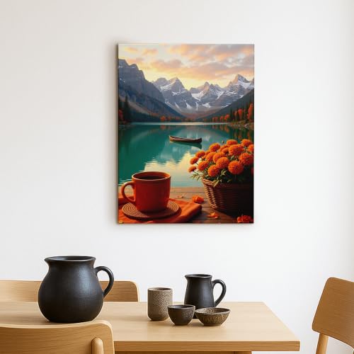 Lienzo decorativo de montaña abstracto para pared de dormitorio 2