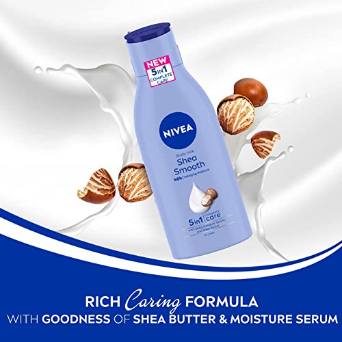 Image of Nivea Body Lotion For Dry Skin, Shea Smooth, With Shea Butter, For Men & Women, 120 ml
