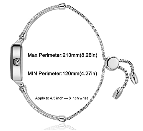 Elegant Diamond-Accented Silver Bracelet Watch for Women – Waterproof Analog Timepiece Perfect for Gifting and Everyday Wear - Image 3