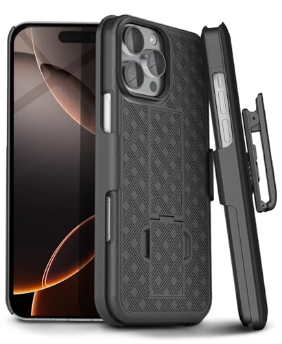 MOTIVE for iPhone 16 Pro Max Holster Case, Belt Clip Case for iPhone 16 Pro Max, Shell Holster Combo 16 Pro Max, Slim Rugged Drop Shockproof Protective Cover with Kickstand (6.9") | Ranger Series