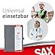 SAX Faltbares Klemmbrett, Grau, Clipboard, A4 auf A5, hoch- und Querformat, ideal für Reisen und Business, für 30 Blatt, inkl. elastischem Verschlussband und Stiftschlaufe, langlebig & stoßfest