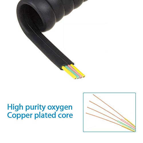 Phone Cord Landline,Shonco 2 Pack Black Coiled Telephone Handset Cord 23 Ft Uncoiled / 3 Ft Coiled Telephone Cord Line Wire Telephone Accessory #TOP4