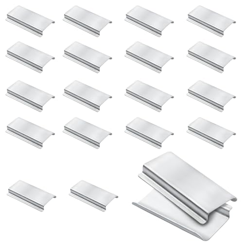 Image of ​​Universal Aluminum Window Screen Pull Tabs Replacement, 20-Pack Durable UV-Resistant Breakage-Proof Flat Groove (C-Shaped) Clip Tabs - Better Than Plastic