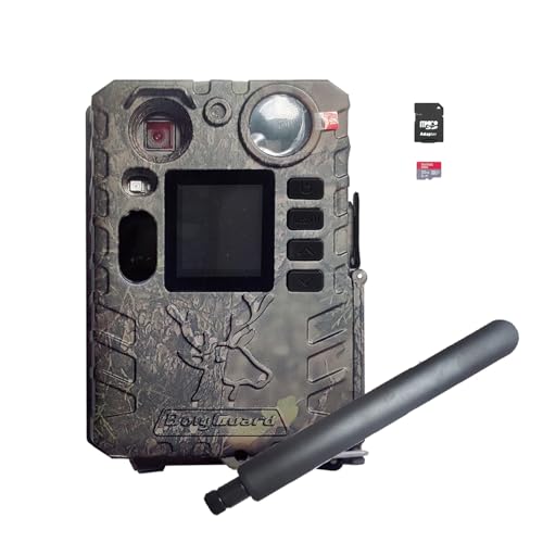 Caméra de chasse bg410 - MS 4G 37mp 4K Wildlife camera, transmission de téléphone portable, boîtier de motif camouflage, diffusion de photos via le disque...