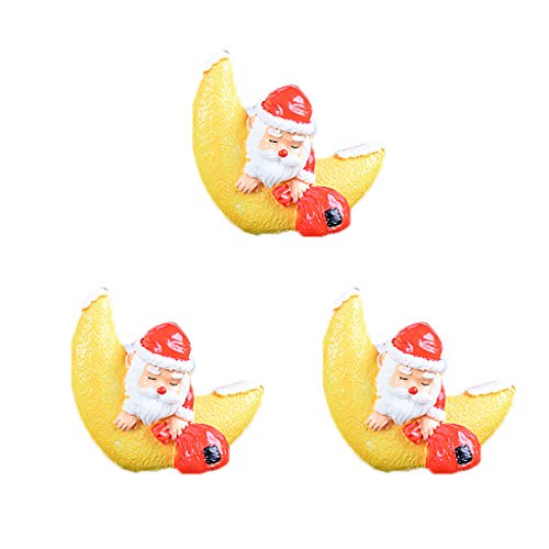 B Blesiya Santa's Fairy Garden Ornament DIY Figurine Decoration Gift 3pcs Miniature