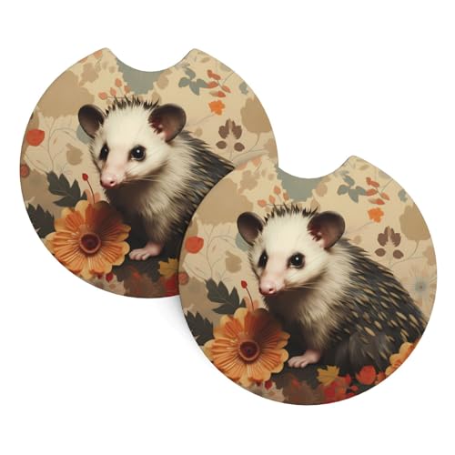 Posavasos de auto para porta vasos - Set de 2 negro miniatura 1