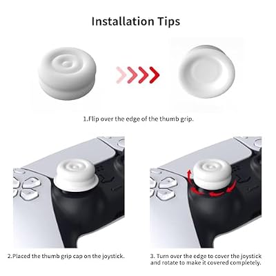 PlayVital Thumbs Cushion Caps Thumb Grips for ps5 ps4, Thumbstick Grip Cover Joystick Caps for Xbox Series X/S, Xbox One, Elite Series 2, Switch 2 Pro Controller - Puff Cloud Texture Design White