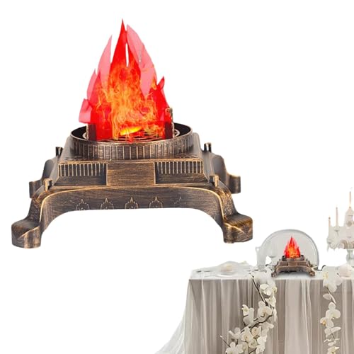 Mxshc Luz de fuego, lámpara de fuego falsa | Lámpara de mesa eléctrica - Luz de fogata eléctrica, lámpara de mesa de llama parpadeante artificial, luz de escenario de llama realista para Halloween