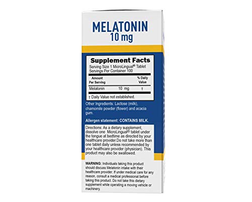 Superior Source Melatonin 10 Mg, Under The Tongue Quick Dissolve Sublingual Tablets, 100 Ct, With Chamomile, Natural Sleep Support, Sublingual Melatonin, For Adults, Non-Gmo #TOP6