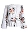 Hibluco Women's Fashion Off Shoulder Tops Sexy Floral Striped Printed Crop Tops Summer Tie Knot T-Shirt White