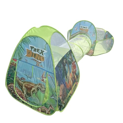 Barraca Tenda Infantil Toca Túnel 3 em 1 Dinossauro T-Rex Verde
