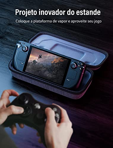 Estojo de transporte compatível com Steam Deck, estojo de transporte rígido protetor, armazenamento